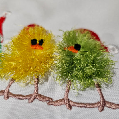 Fringed Christmas Chick Trio
