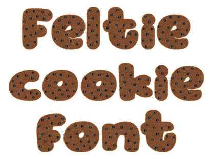 Chocolate Cookie Font Feltie ITH