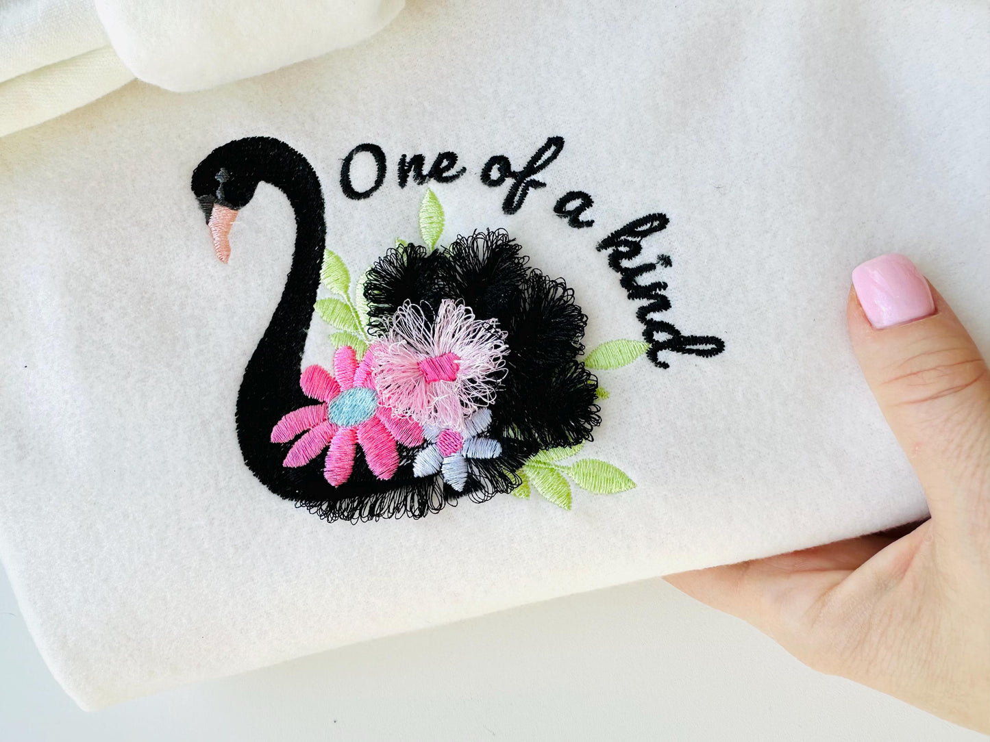 Boho Fringed Black Swan