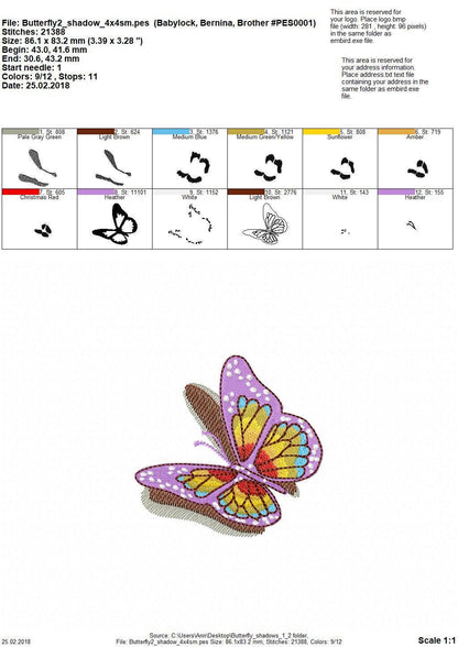 Realistic Butterfly with Shadow