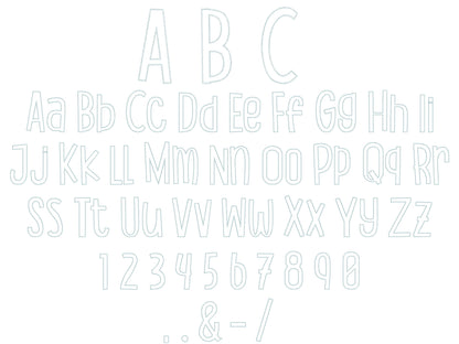 Funny Kids Thin Font Raggedy Applique