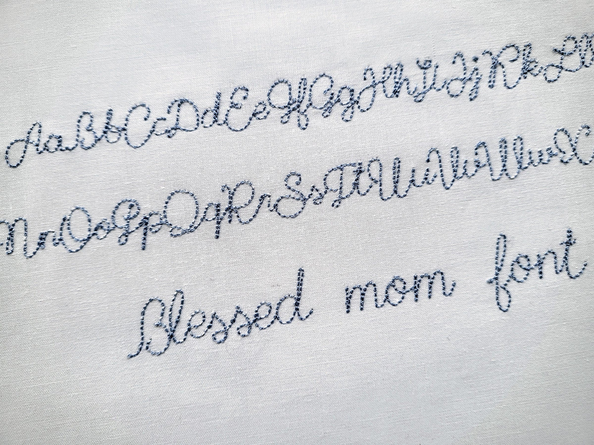 Word Small Lettering Handwriting Font, mini micro alphabet letters, line outline stitch ...