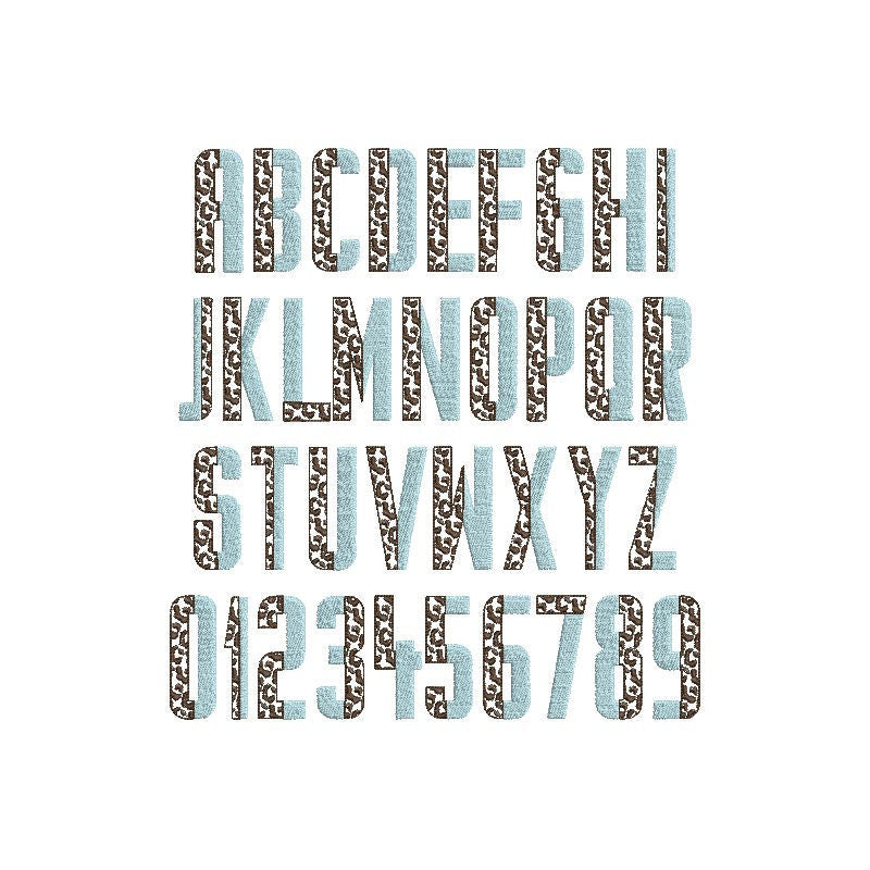 Leopard Spots and Fill Stitch Narrow Split Font