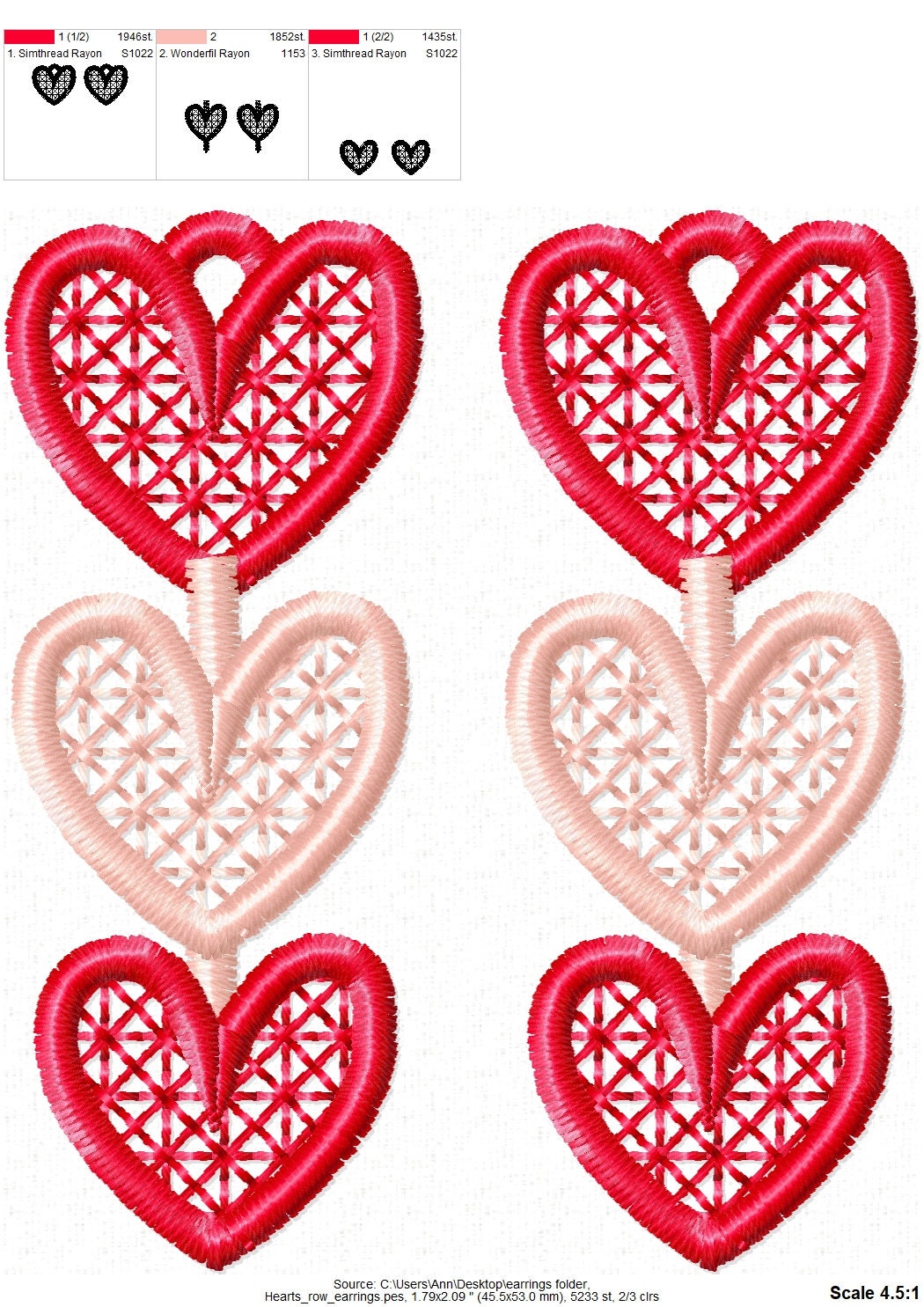 Valentine Heart Earrings Set