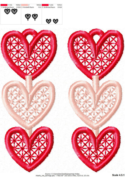 Valentine Heart Earrings Set