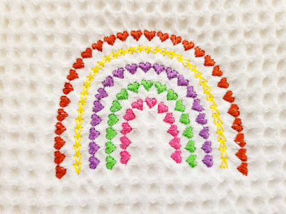 Primitive Quick Stitch Heart Rainbow