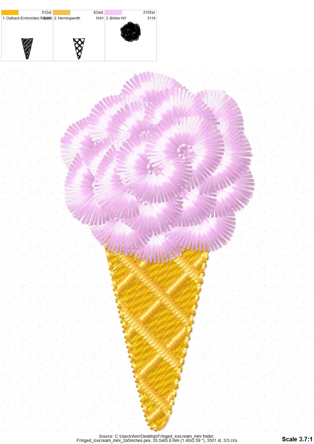 Fringed Mini Ice Cream Waffle Cone