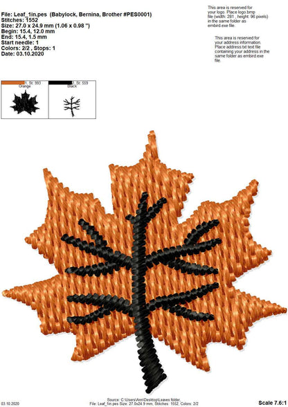 Autumn Fall Mini Leaf Set of 2