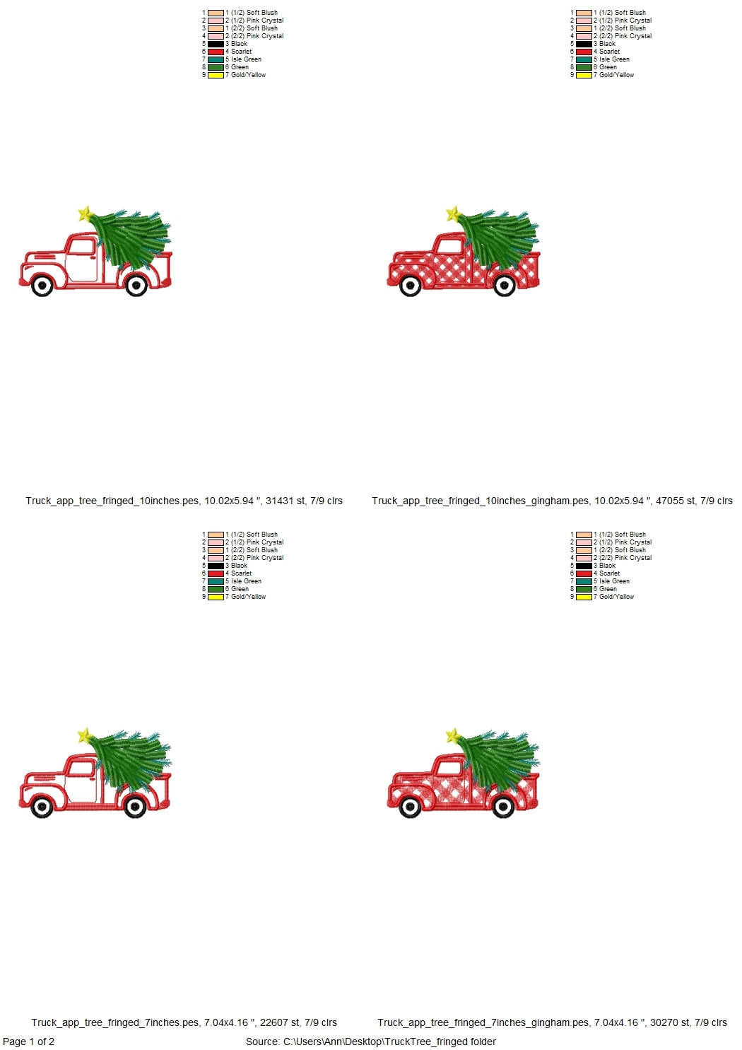 Christmas Gingham Plaid Red Truck