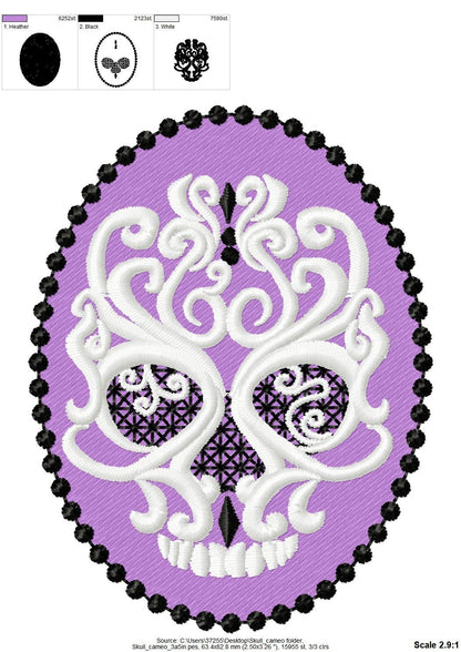 Skull Cameo Stencil Curl