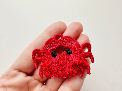 Fringed Crab Earrings Charm FSL