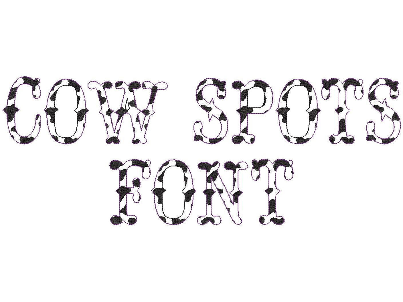 Cow Spots Patterned Fishtail Font