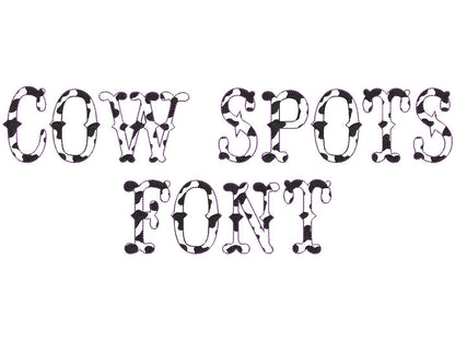 Cow Spots Patterned Fishtail Font