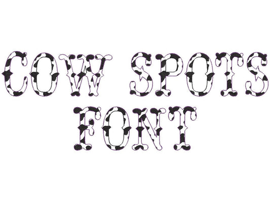 Cow Spots Patterned Fishtail Font