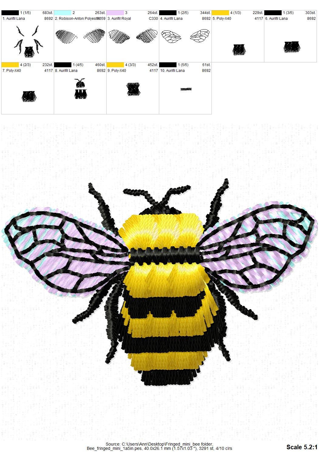 Fringed Bumblebee Bee Honeybee Mini