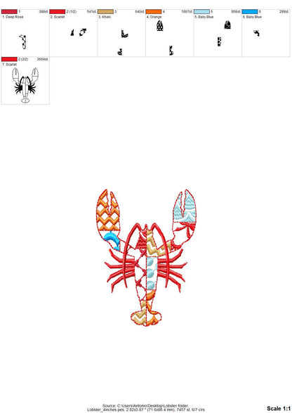 Patchwork Patterned Lobster Crawfish