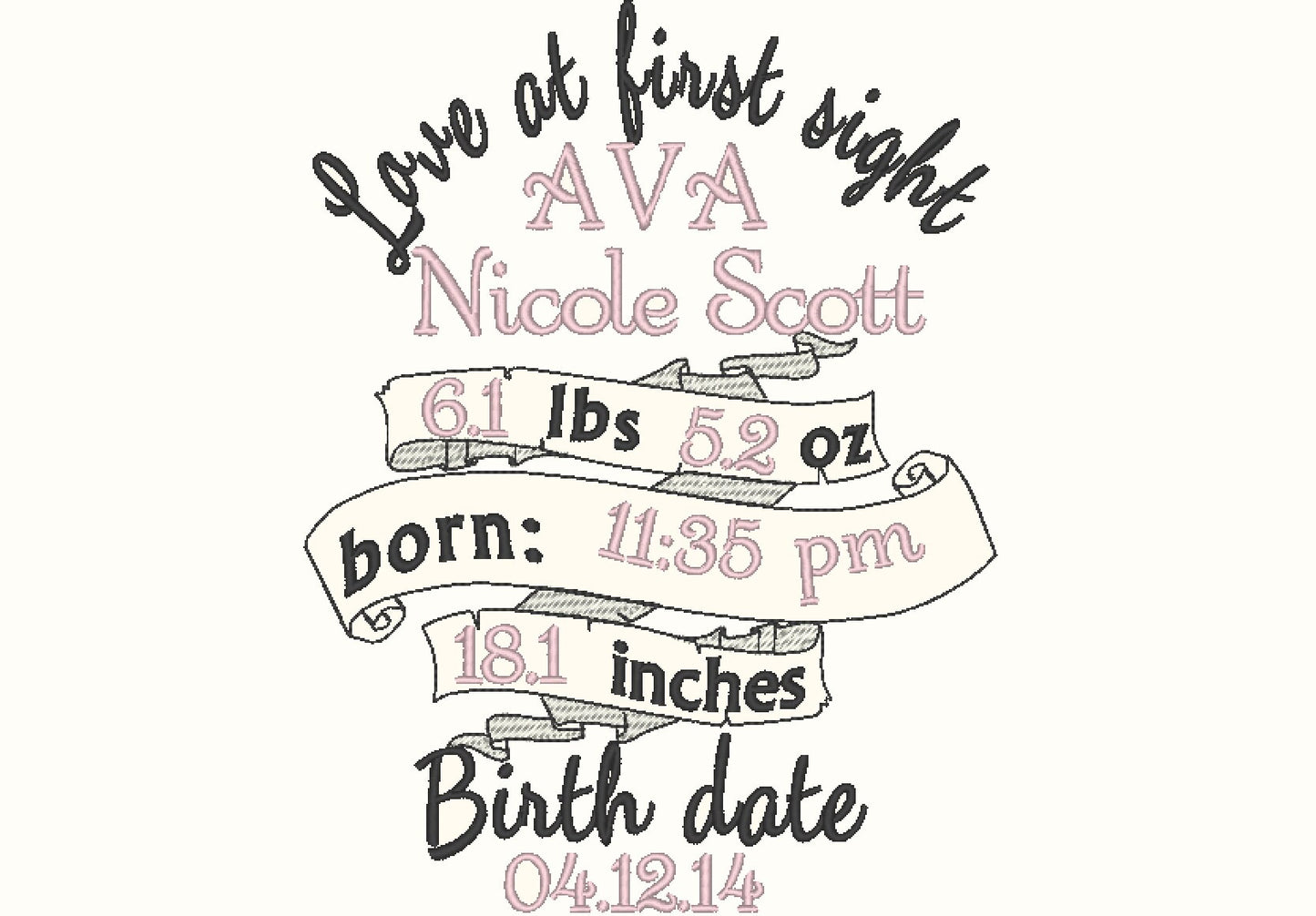 Birth Announcement Template and Mini Font Set