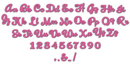 Fill stitch Harriet Font alphabet playful kids baby monogram name