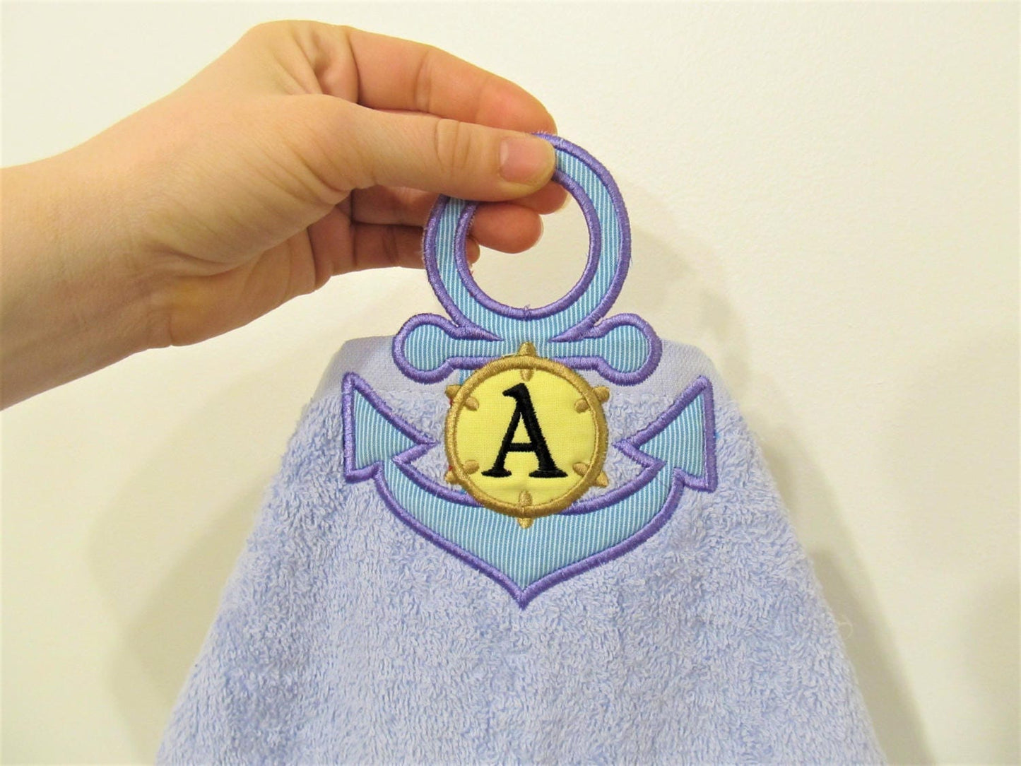 Nautical Anchor Monogram Towel Topper