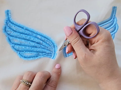 Fringed chenille Wings kids outfit machine embroidery designs many