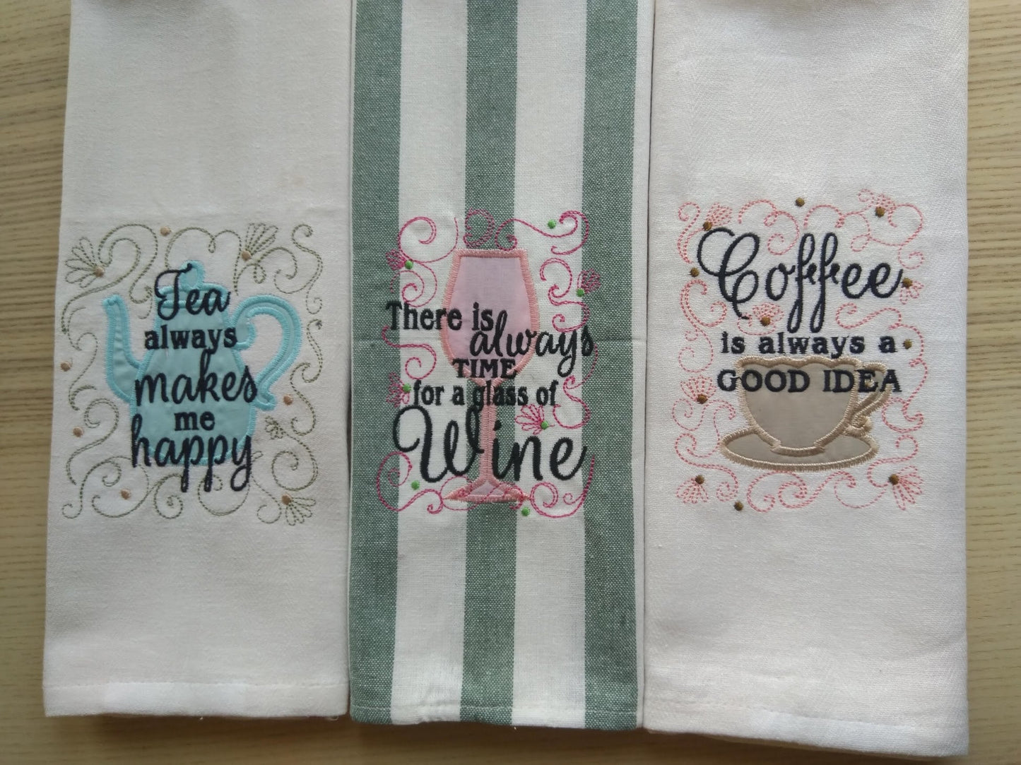 Kitchen Wine Coffee Tea Quote Set