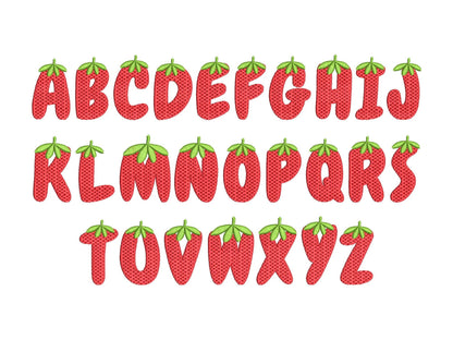 Tutti Frutti Strawberry berry FONT machine embroidery designs in