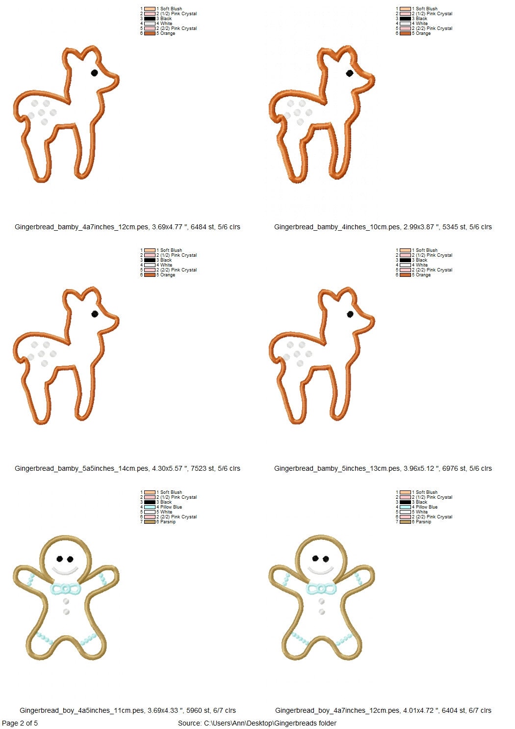 Christmas Gingerbread Man Cookie Set ITH