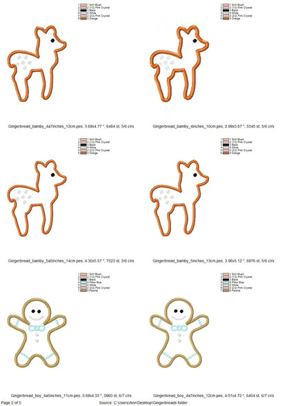 Christmas Gingerbread Man Cookie Set ITH