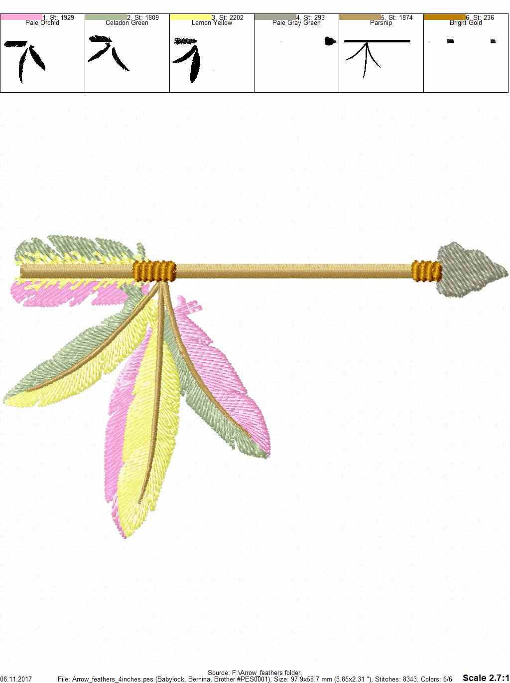 Arrow embroidery design