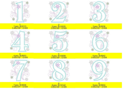 Frozen Swirl Birthday Numbers