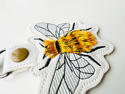 Fringed Bee Honeybee Keychain