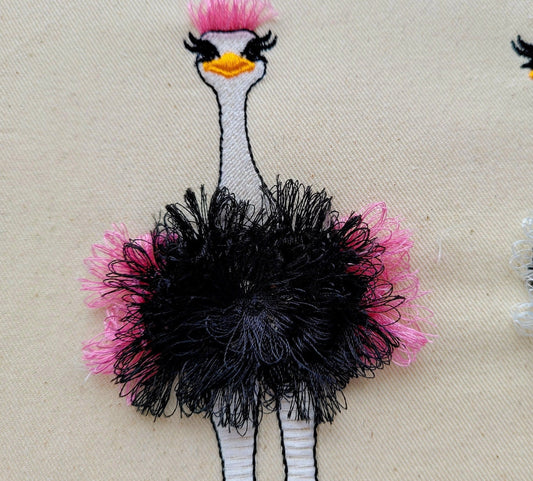 Fringed Single Ostrich