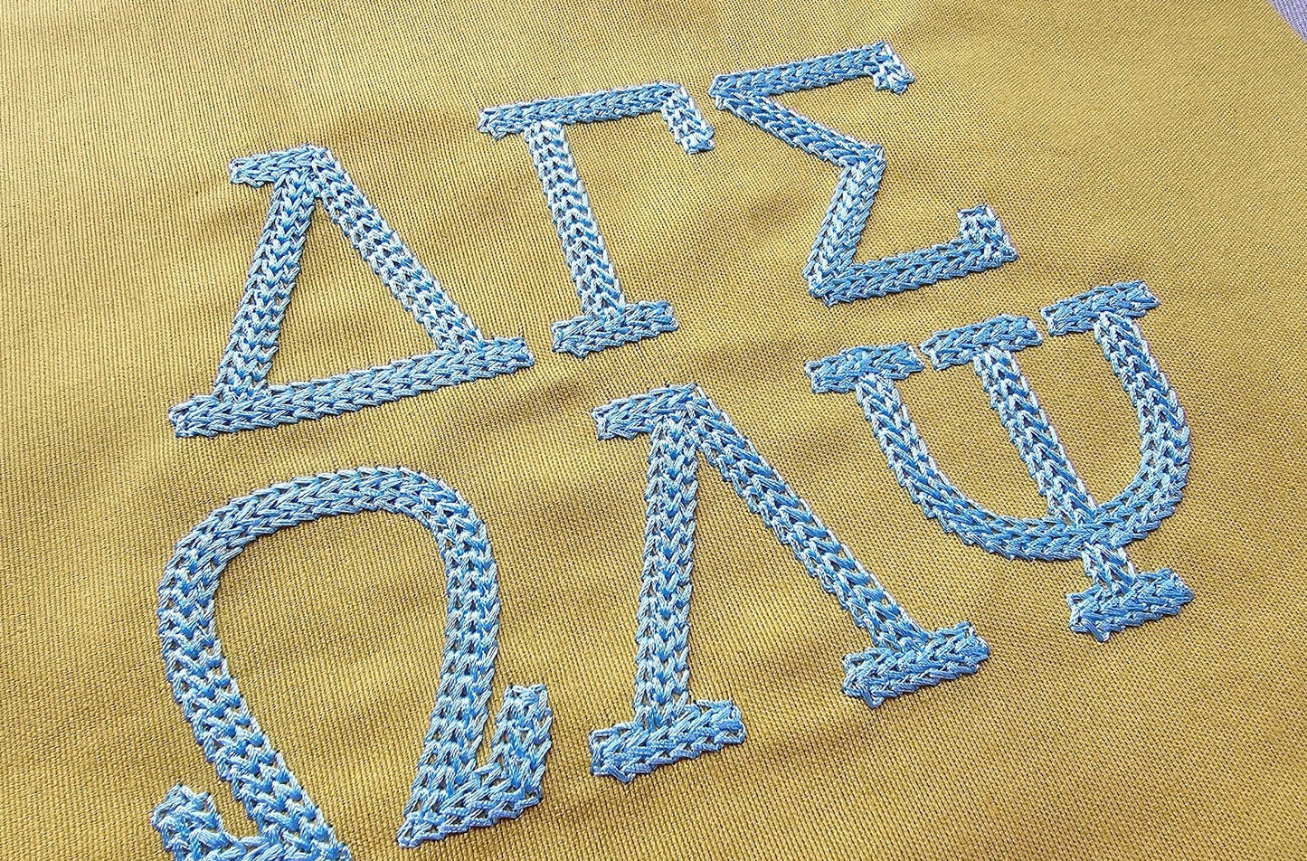 Chain Fill Hand Stitch Effect Greek Font