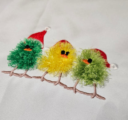 Fringed Christmas Chick Trio