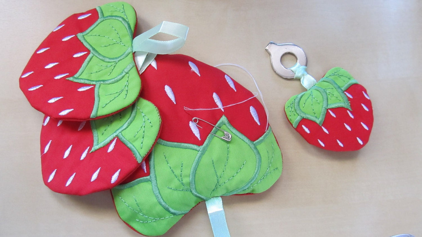 Strawberry in the hoop and Applique machine embroidery design multiple