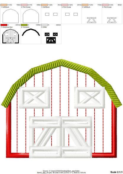 Farm Barn Applique