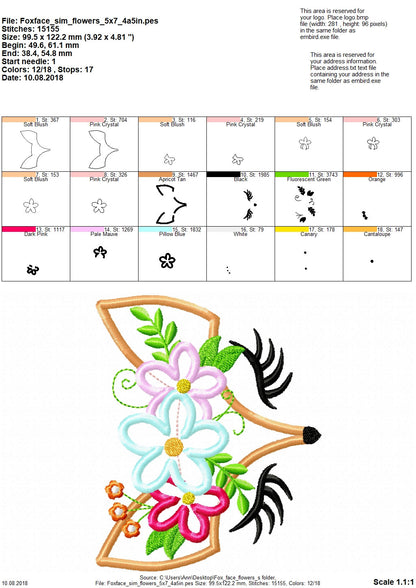 Pretty Eyes Fox Face Applique