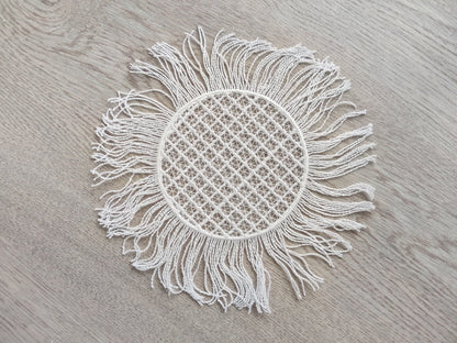 Doily Coaster with Fringed Edge FSL