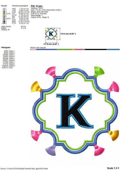 Fringed Tassel Monogram Frame