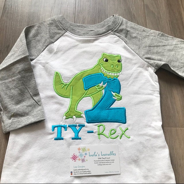 T-Rex Birthday Number Two Applique