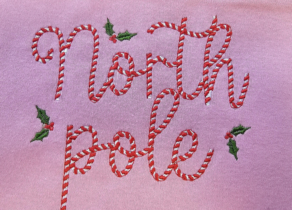 Candy Stripe FONT candy cane stitch 2 colors alphabet Christmas ...