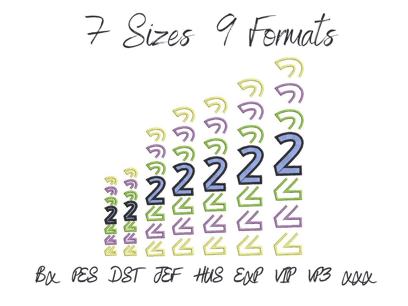 Satin Stitch and Outline Stacked Font