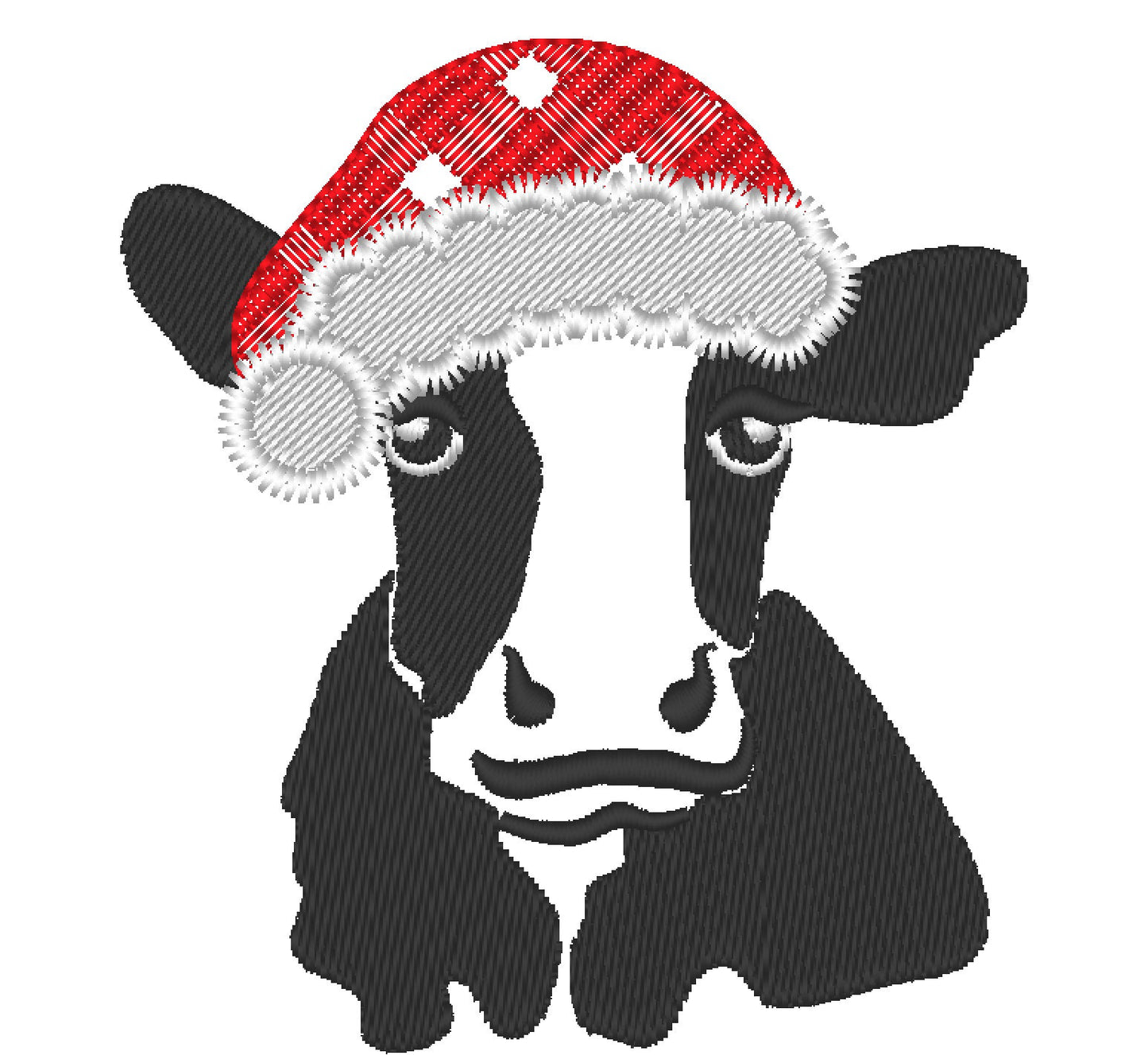 Christmas Cow with Santa Hat