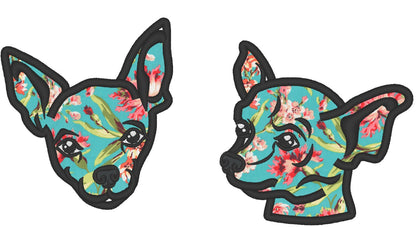 Chihuahua 2 designs machine embroidery applique designs