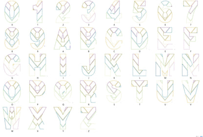 Diagonal Patchwork Rag Edges Font Applique