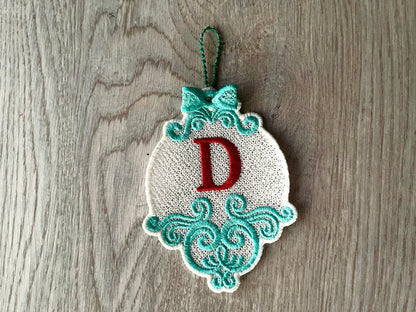 Christmas Ornament Monogram and Unique Hanger
