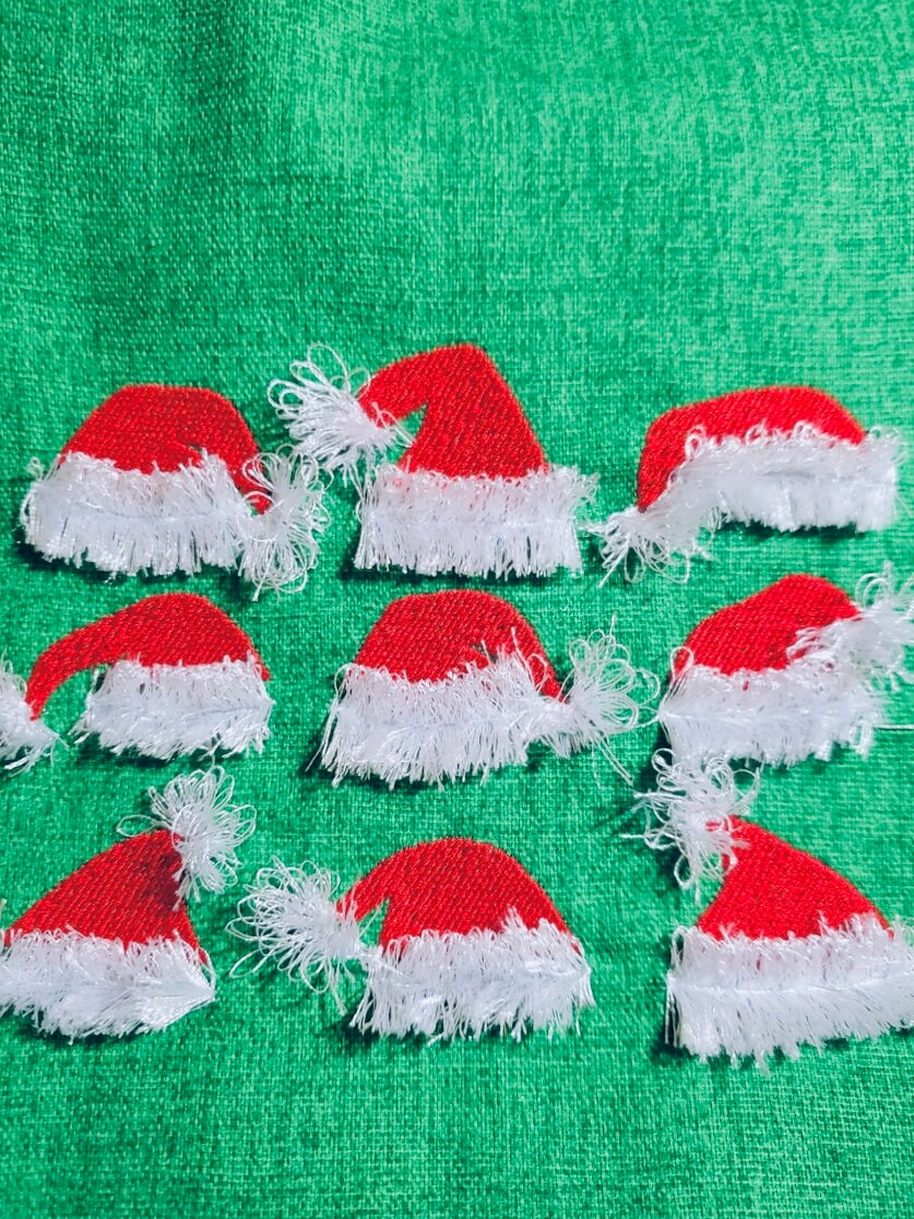 Fringed Santa Hat 9 in a row