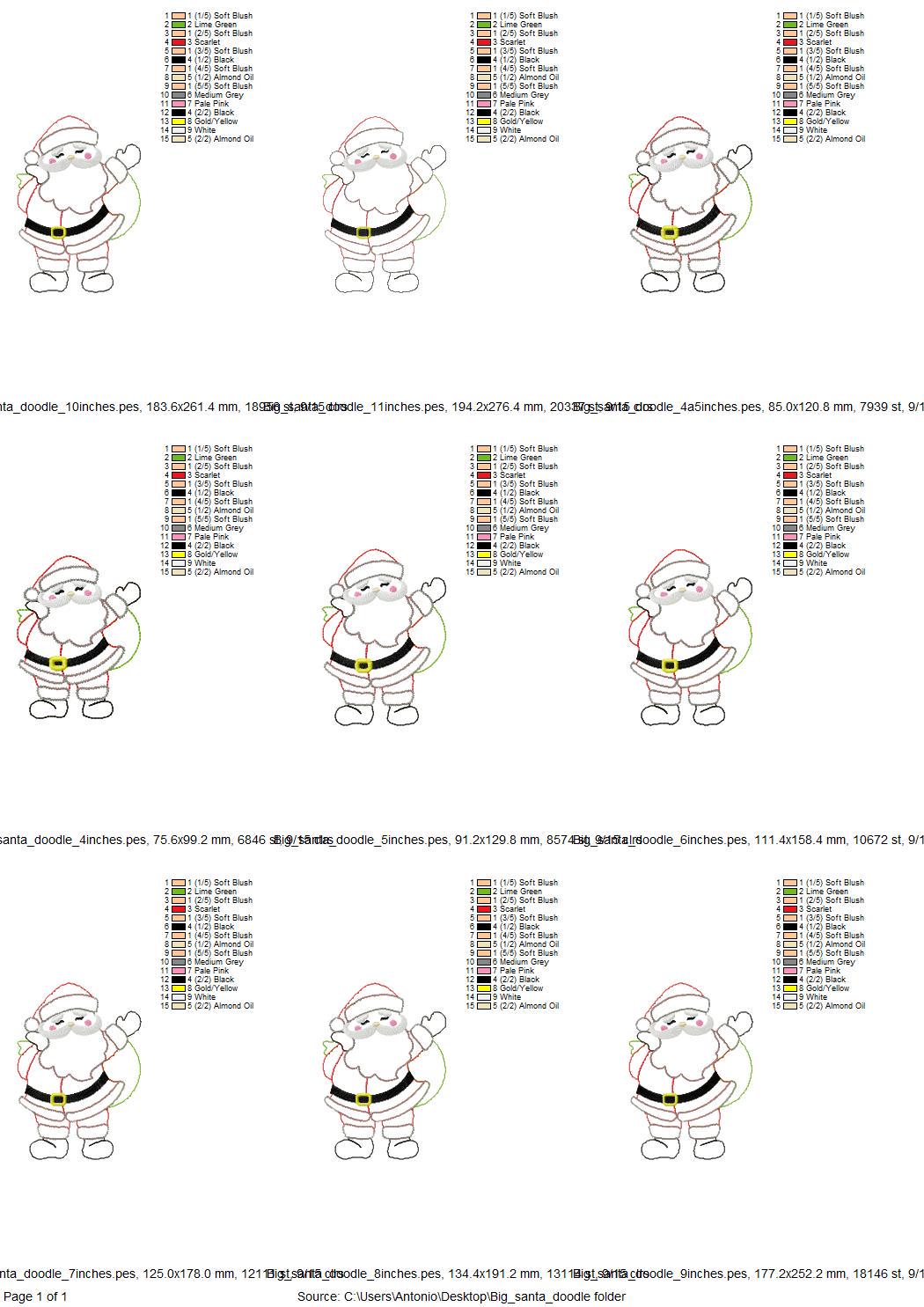 Big Merry Christmas Santa Applique