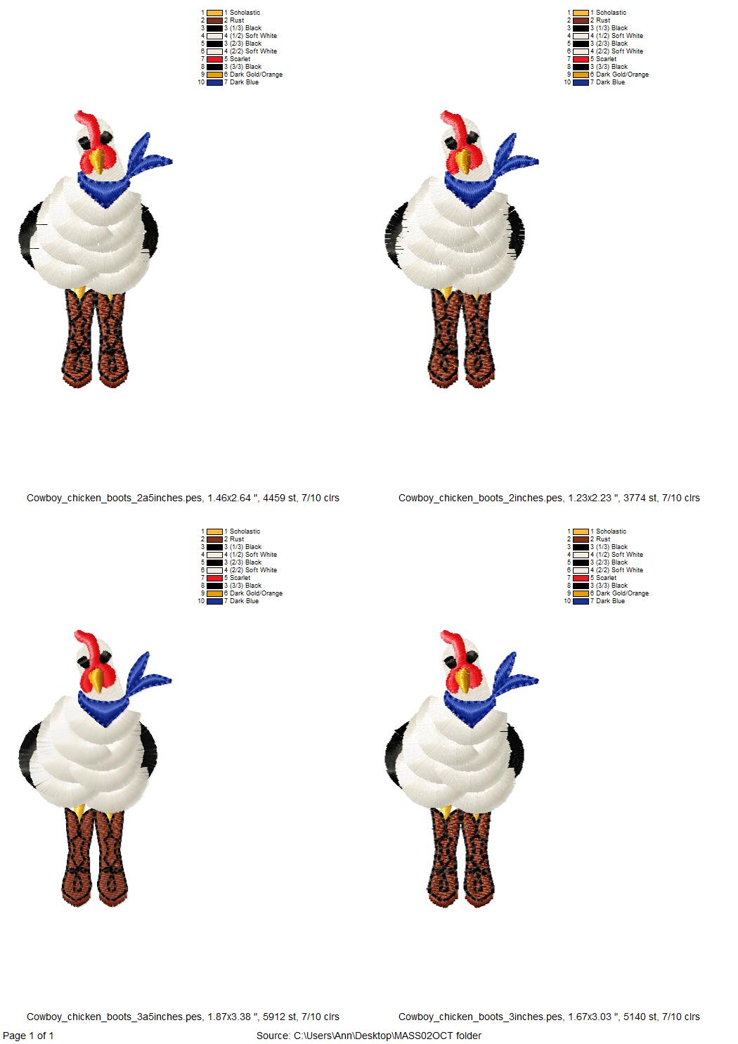 Fringed Fluffy Chicken with neck Bandanna and Cowboy Boots fur farm