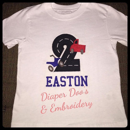 Road Birthday Numbers Applique